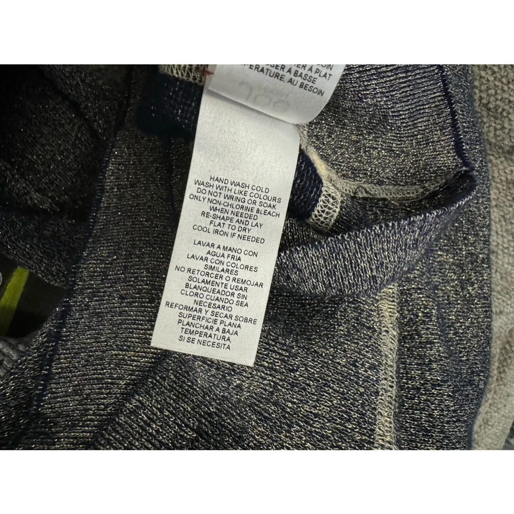 JOE Fresh Lightweight Crewneck Sweater Navy Blue & Gold Metallic, Women’s XL​​​ - Picture 8 of 9